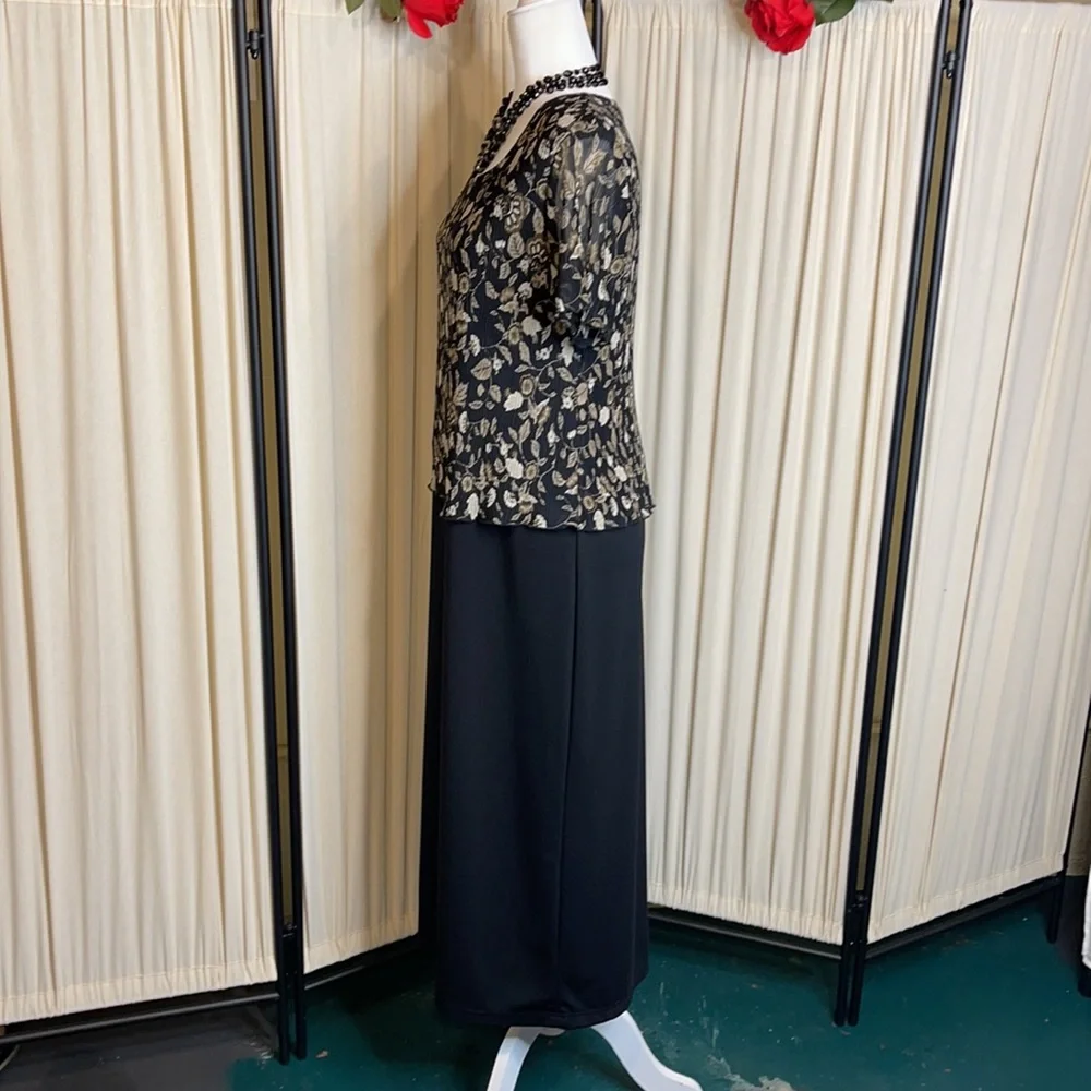 VINTAGE- HELENE BLAKE FLORAL MAXI DRESS SIZE 14 - Picture 11 of 12